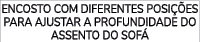 ENCOSTO COM DIFERENTES POSI ES PARA AJUSTAR A PROFUNDIDADE DO ASSENTO DO SOF 