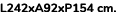 L242xA92xP154 cm.
