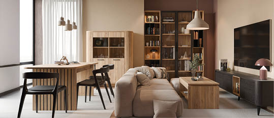 A large living room with a couch, chairs, and a bookshelf. AI generated content