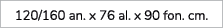 120/160 an. x 76 al. x 90 fon. cm.