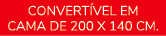 convert vel em cama de 200 x 140 cm.