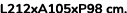 L212xA105xP98 cm.