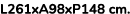 L261xA98xP148 cm. 