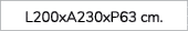 L200xA230xP63 cm. 