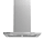 A modern stainless steel wall-mounted kitchen range hood with control buttons and built-in lights. Description generated by AI