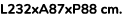 L232xA87xP88 cm. 