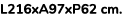 L216xA97xP62 cm.
