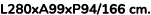 L280xA99xP94/166 cm. 