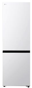 A white refrigerator is shown in a white room. AI generated content