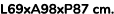 L69xA98xP87 cm.