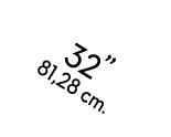 32” 81,28 cm.