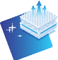 A blue and white image with a star pattern and a white triangle. AI generated content