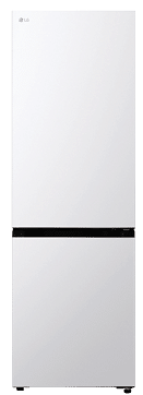 A white refrigerator is shown in a white room. AI generated content