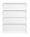 A white dresser with three drawers. AI generated content