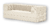 A white couch with a wicker design. AI generated content
