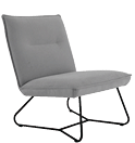 A gray chair with a black metal frame. AI generated content