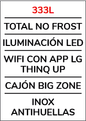 333l TOTAL NO FROST ILUMINACI N LED WIFI CON APP LG THINQ UP CAJ N BIG ZONE INOX ANTIHUELLAS