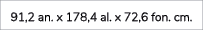 91,2 an. x 178,4 al. x 72,6 fon. cm.