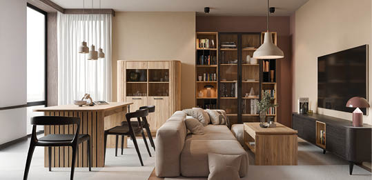 A large living room with a couch, chairs, and a bookshelf. AI generated content