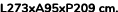 L273xA95xP209 cm. 