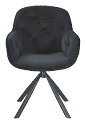 A black chair with a black cushion on a black stand. AI generated content