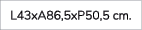 L43xA86,5xP50,5 cm.