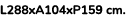 L288xA104xP159 cm. 