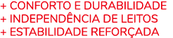 + Conforto e Durabilidade + Independ ncia de leitos + Estabilidade Refor ada