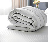 Soft folded blanket on bed at home