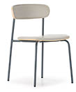 A chair with a wooden back and metal legs. AI generated content