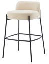A white stool with a black metal frame and a white cushion. AI generated content