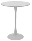 A white table with a round top. AI generated content