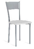 A white chair with metal legs and a white seat. AI generated content