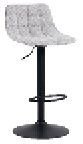 A black stool with a silver base and a white seat. AI generated content