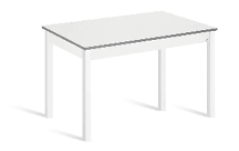 A white desk with a shelf underneath. AI generated content