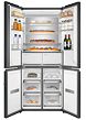A refrigerator with its door open, revealing a shelf inside. AI generated content