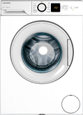 A white washing machine with a glass window on the door. AI generated content