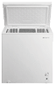 A white refrigerator with a freezer compartment is open, revealing a white interior. AI generated content
