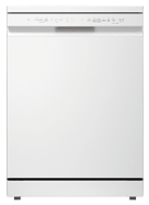 A white dishwasher with a glass door. AI generated content