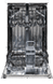 A stainless steel dishwasher with a glass door. AI generated content