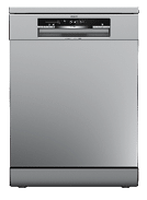 A stainless steel dishwasher with a silver door. AI generated content