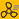 A yellow and black sign with a black and yellow circle. AI generated content