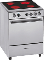 A stainless steel oven with six burners. AI generated content