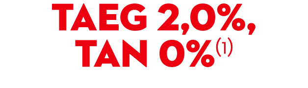 TAEg 2,0%, tan 0%(1)