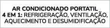 AR CONDICIONADO PORTATIL 4 EM 1: REFRIGERA O, VENTILA  O, AQUECIMENTO E DESUMIDIFICA  O