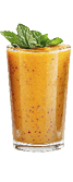 Three glasses of fruit juice are displayed on a table. AI generated content