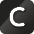 A black and white image of a white capital letter C. AI generated content