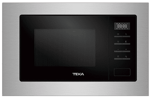 A black and silver microwave with a digital display. AI generated content