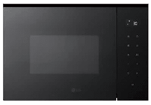 A microwave oven with a glass door and a white interior. AI generated content