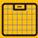 A yellow and black calendar with a grid pattern. AI generated content